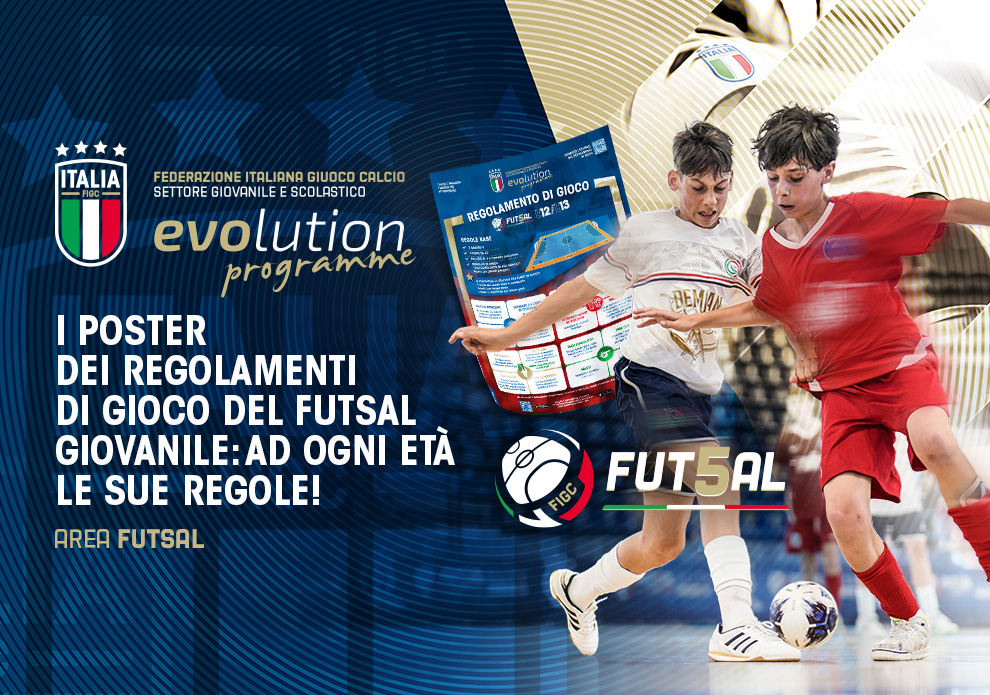 I POSTER DEI REGOLAMENTI DI GIOCO DEL FUTSAL GIOVANILE: ad ogni età le sue regole!