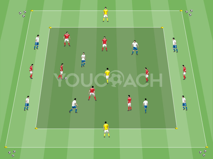 8 v 8 posse de bola mais 3 jogadores neutros