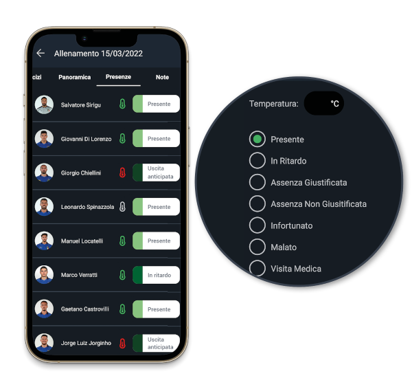 Registrare le presenze YouCoachApp mobile Registrare le presenze YouCoachApp mobile