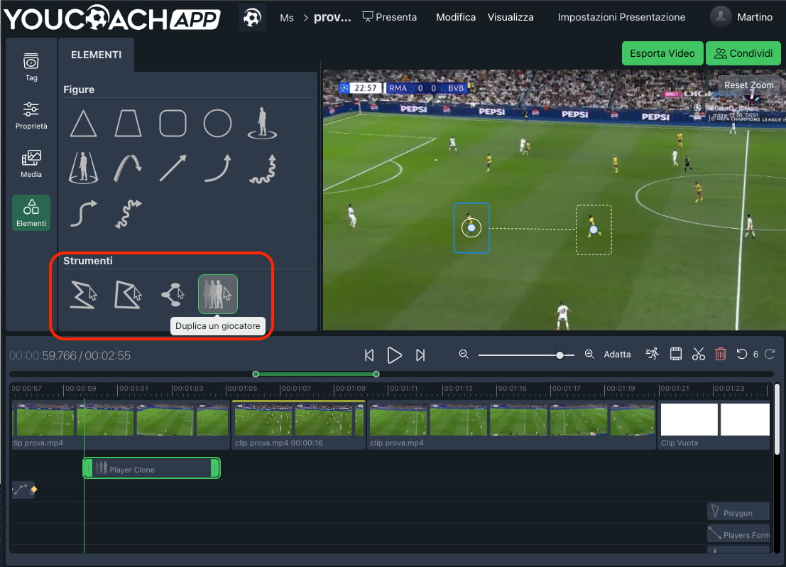 YouCoachApp Video Analysis: con la duplicazione giocatore per suggerire posizionamenti più efficaci YouCoachApp Video Analysis: con la duplicazione giocatore per suggerire posizionamenti più efficaci